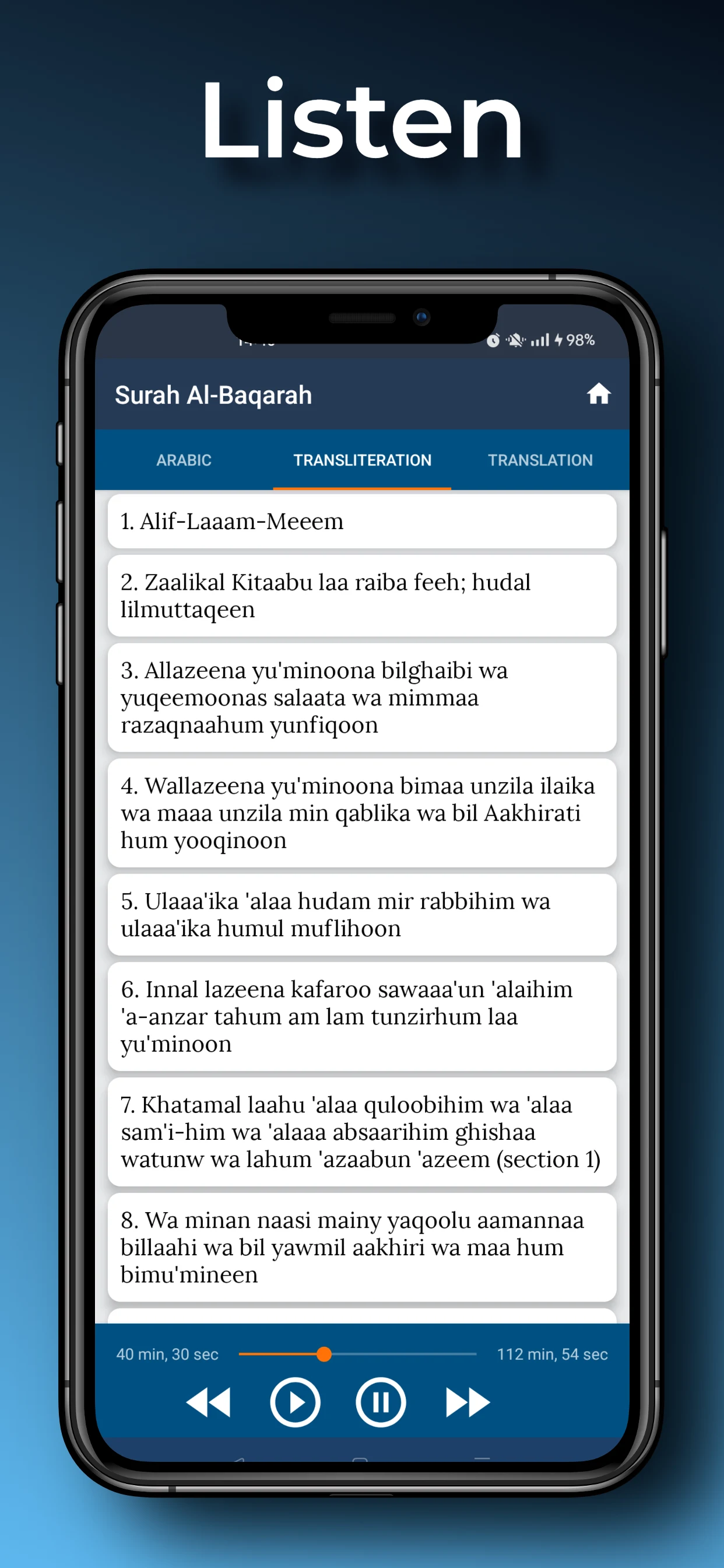 Surah Baqarah Read & Listen screenshot